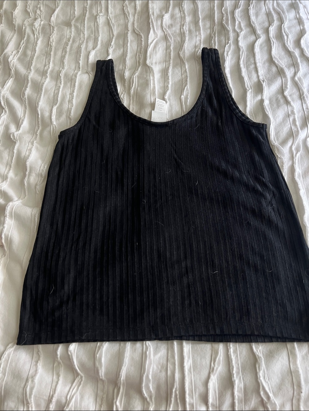 H&M Black Ribbed Button-Front Tank Top - Picture 6 of 7